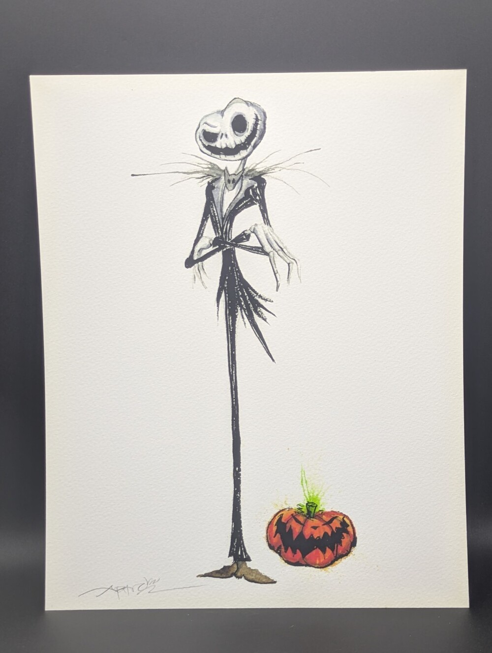 Alex Pardee Signed Nightmare Before Christmas Jack Skellington 8" X 10" Print